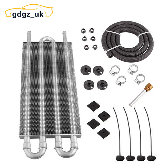 Universal 5/16 Transmission Oil Cooler Kit 4 Row/4 Pass Tube and Fin Oil Silver