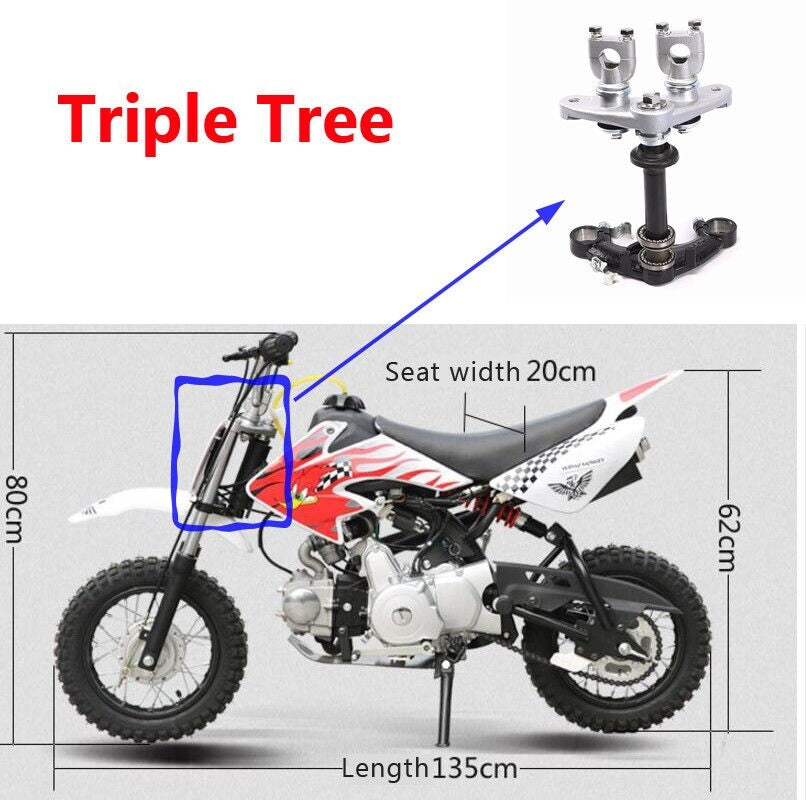 27mm Triple-Clamp Handlebar Stem for Dirt Pit Bikes CRF 50cc 110cc - Taodao