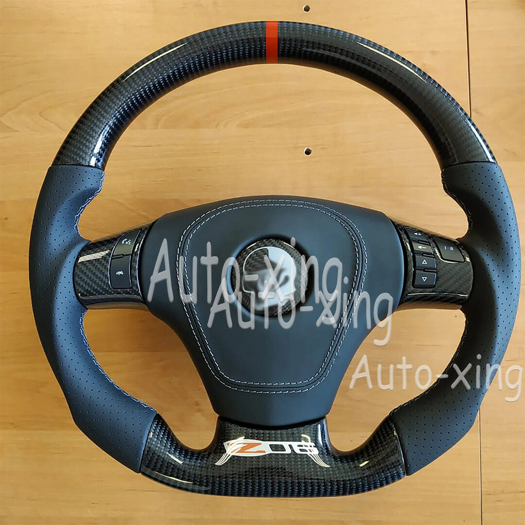 New C6 for Corvette Carbon Button Cover Steering Wheel Trim Replacements 2006+