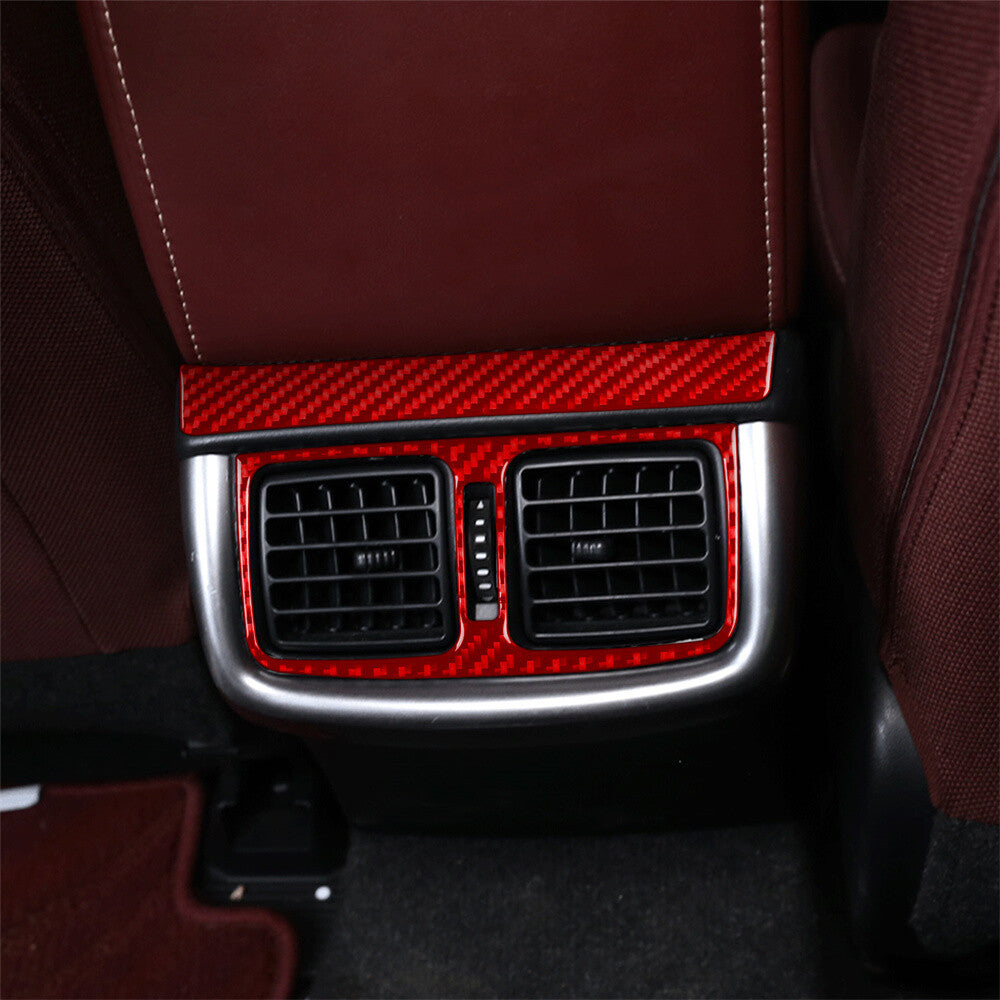 For Toyot@ Hilux Revo 2015-21 Rear Air Outlet Vent Panel Trim Red Carbon Fiber¡Á2