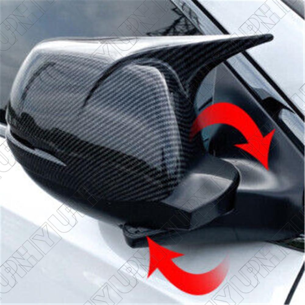 for Honda for Civic 9th 12-15 Carbon Fiber Look Ox Horn Rear View Side Mirror Cover