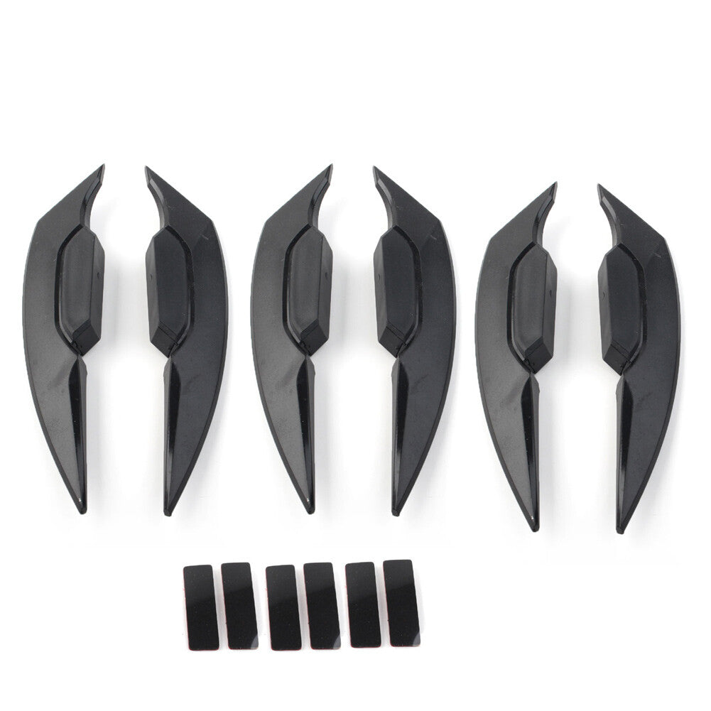 6¢ª Verkleidung Winglets Seitenspoiler Deflektor Air Wing Kit Universal Schwarz