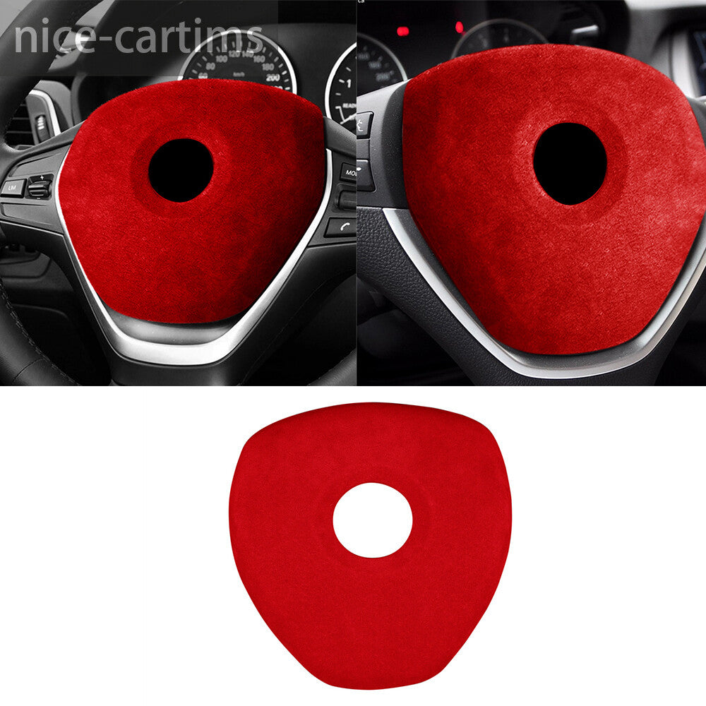 for BMW X5 E70 X6 E71 08-13 Suede Wine Red Steering Wheel Center Panel Trim High