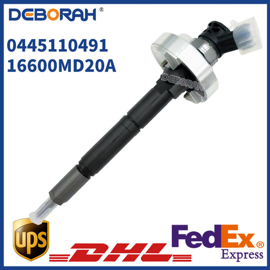 New Common Rail Fuel Injector Assembly 0445110491 16600-MD20A for RUSSIA for NISSAN