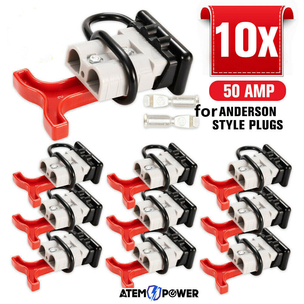 10Set For Anderson Style Plug Connectors 50 AMP T Handle Dust Cap Cover Solar