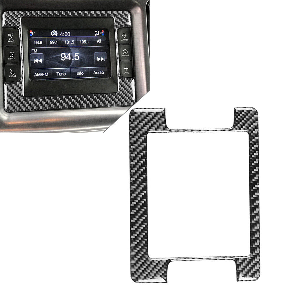 Carbon Fiber for Navigator GPS Panel Cover Trim for Dodge for Challenger 2015-2023 2016