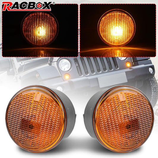 For 2014-2017 for Jeep for Wrangler Front Left and Right Grill Turn Signal Light Set