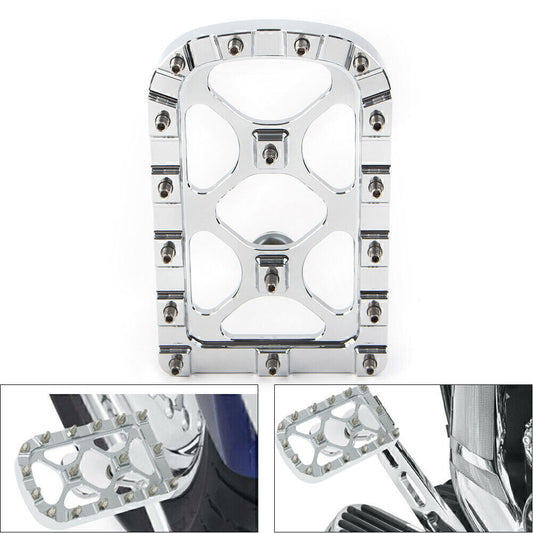 2x Chrome MX Style Large Brake Pedal Pad Cover Fit for Harley Softail Electra Glide