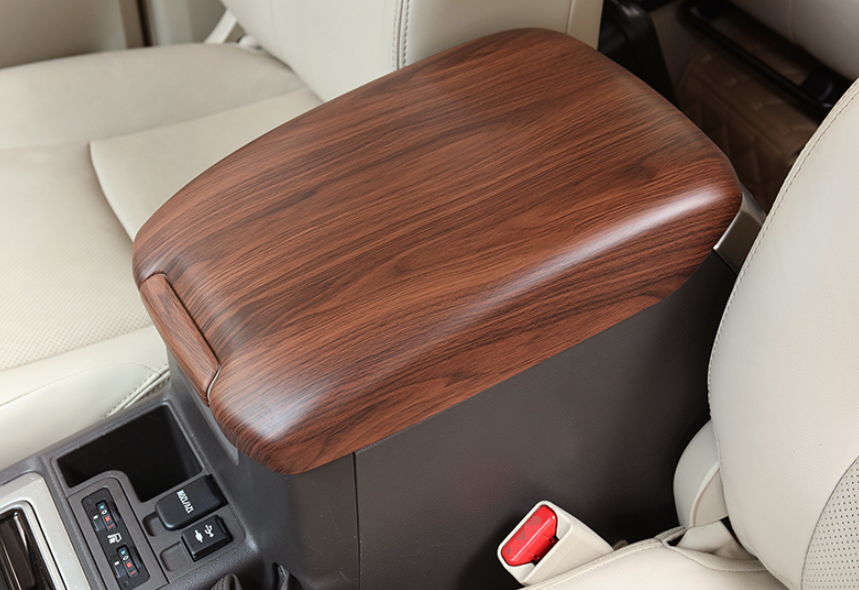 Wood grain Inner Armrest Box Panel Cover Trim for Toyota Prado FJ150 2010-2021