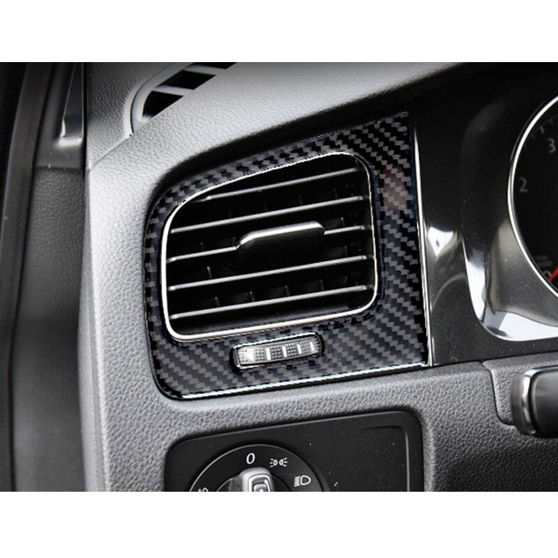 2Pcs Carbon Fiber Side Air Vent Outlet Cover Trim for VW for Golf MK7 2014-2019