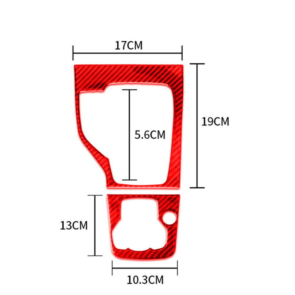 Red Carbon Fiber Central Control Gear Shift Panel Trim for Mazda 3 Axela 2014-16