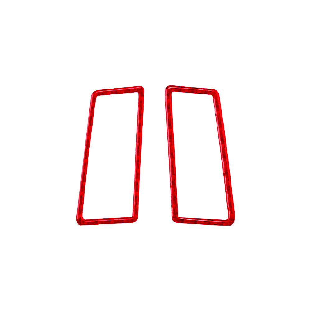 2X Red Carbon Fiber Dashboard Air Outlet Panel Trim for Audi for A4 S4 2005-2008