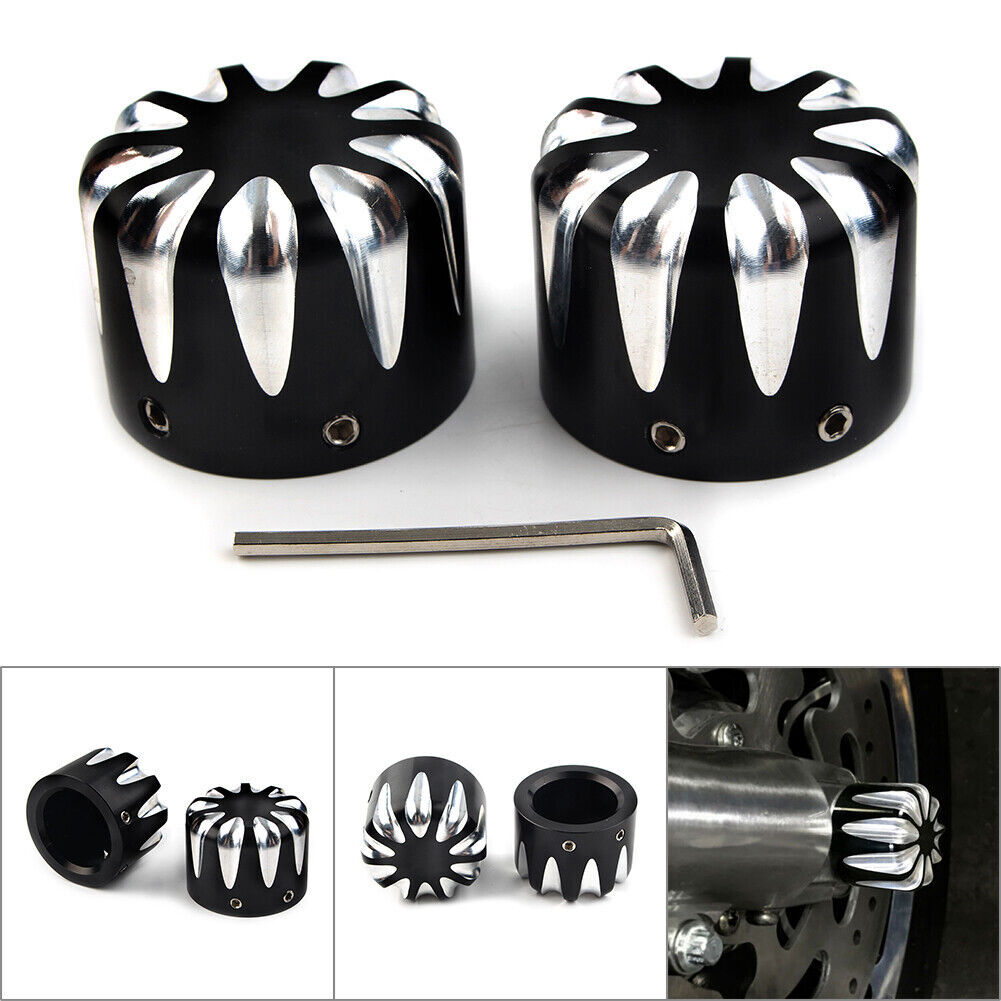 Front Axle Cap Nut Cover for Harley Dyna Touring Electra Glide Sportster Pair