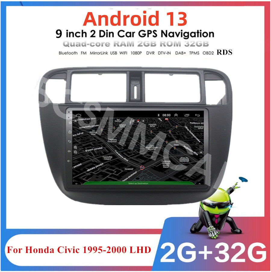 Fit for Honda for Civic Hatchback 1995-2000 Car Stereo Radio GPS WIFI Player BT DAB+