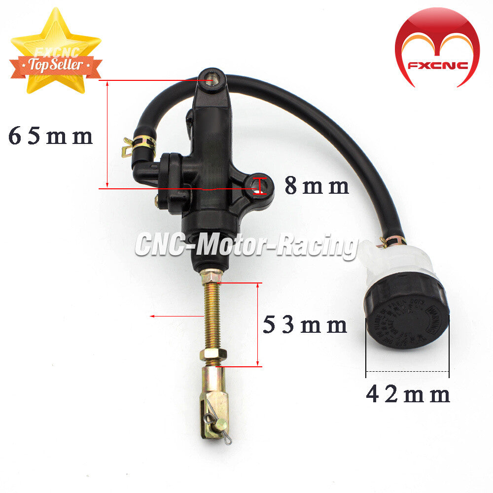 The CNC rear brake master cylinder pump is suitable for Yamaha YZF R1/R6 (1999, 2000, 2001, 2005).