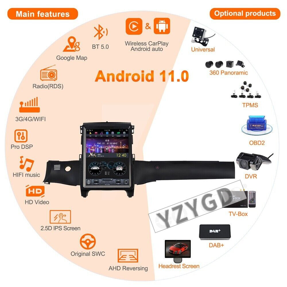 for Ford Ranger 13in 2018-2020 Android Carplay Car Radio Stereo Receiver 128G
