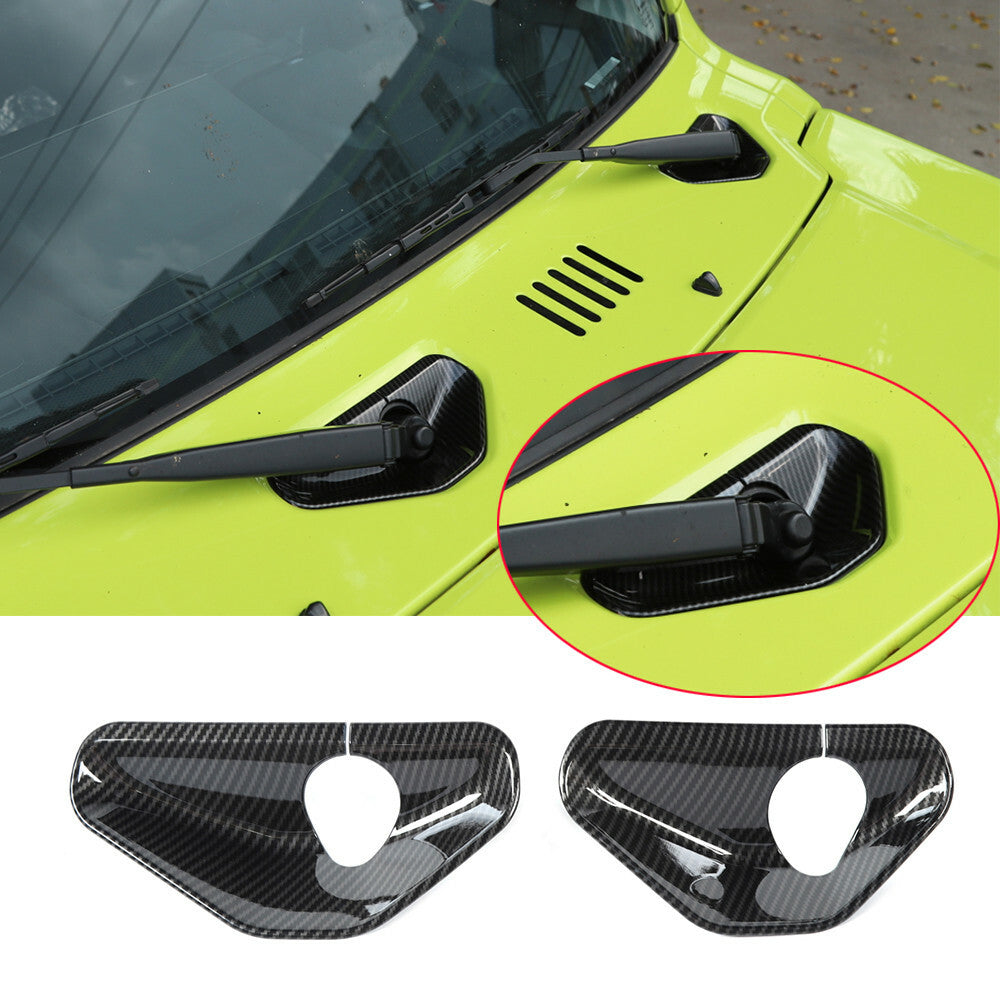 Front Window Windshield Wiper Base Trim for Suzuki for Jimny 2019-22ABS Carbon Fiber