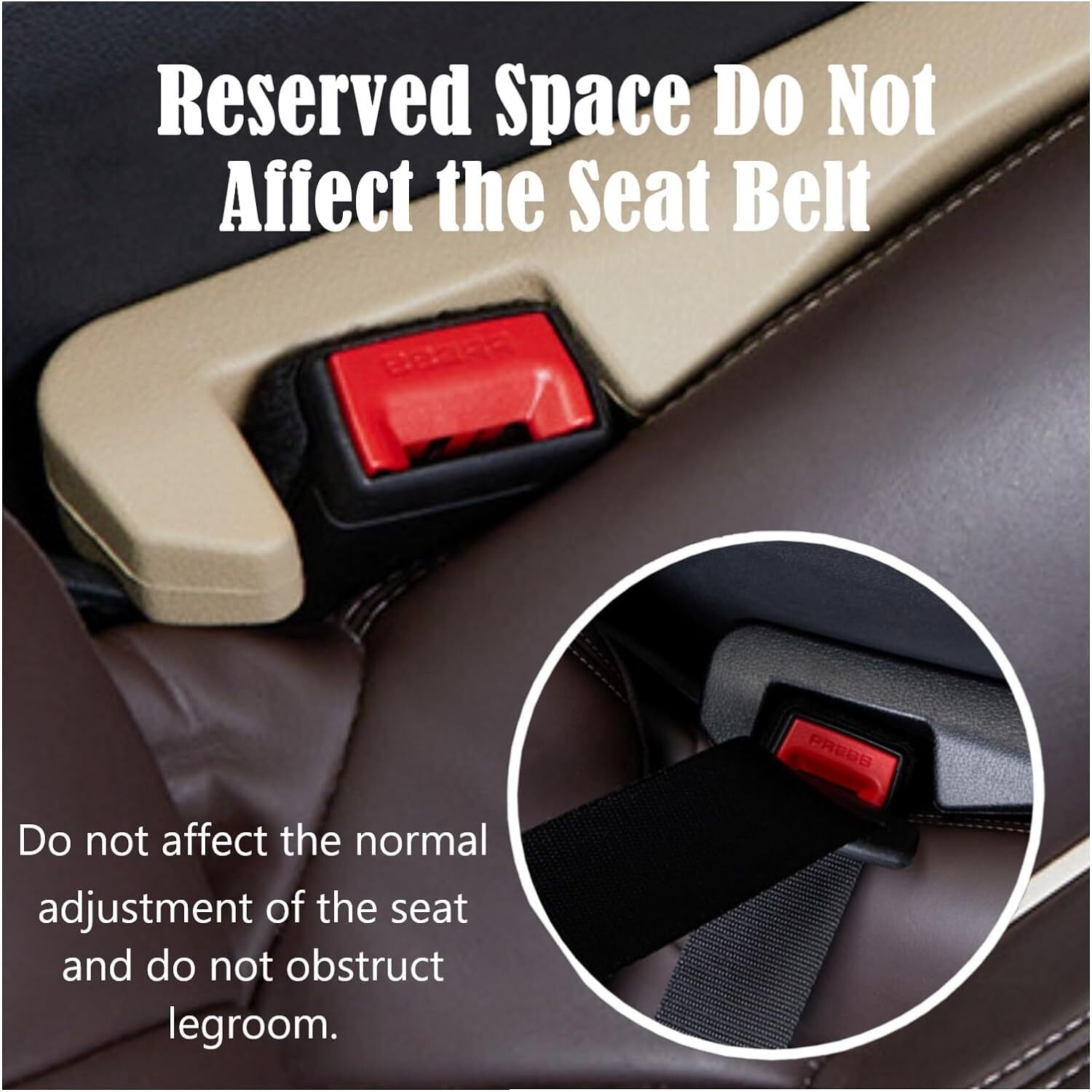 2pcs Beige Car for Seat Gap Filler Car SUV Truck for Seat Blocker Catcher Fill The Space