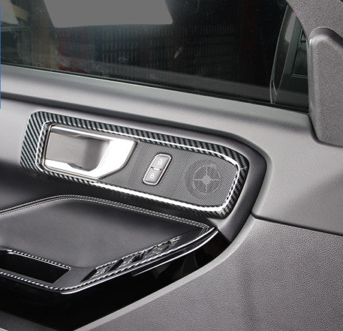 for Ford Explorer 2020-2022 Carbon Fiber Car Inner Door Handle Bowl Cover trim