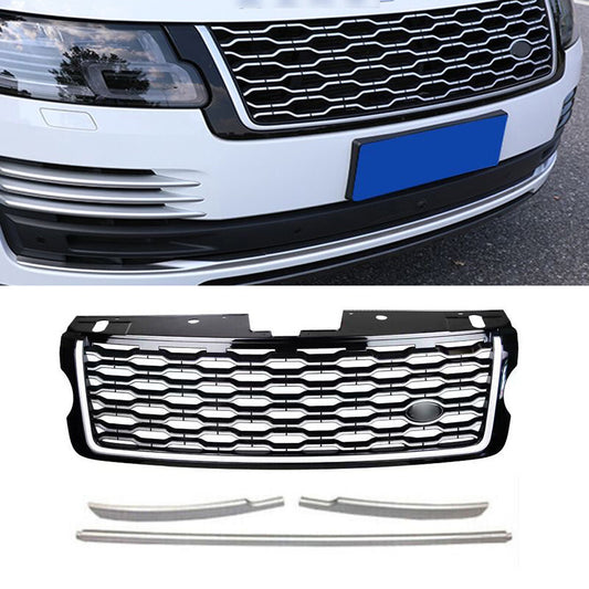 Front Mesh Grille W/ Fornt Bumper Strips Trim Fit for Range Rover L405 2013-2017