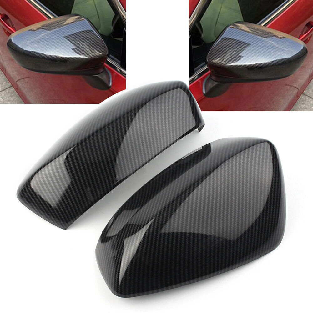 for Mazda 3 Axela 17-2018 Carbon Fiber Style Door Side Rearvie Mirror Cover Trim