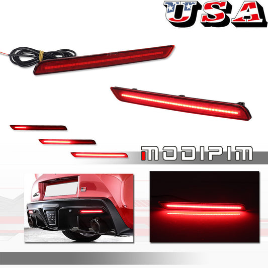 Suitable for 2020-22 for Toyota GR Supra with red lens, rear reflector fog lights, taillights/brake lights.