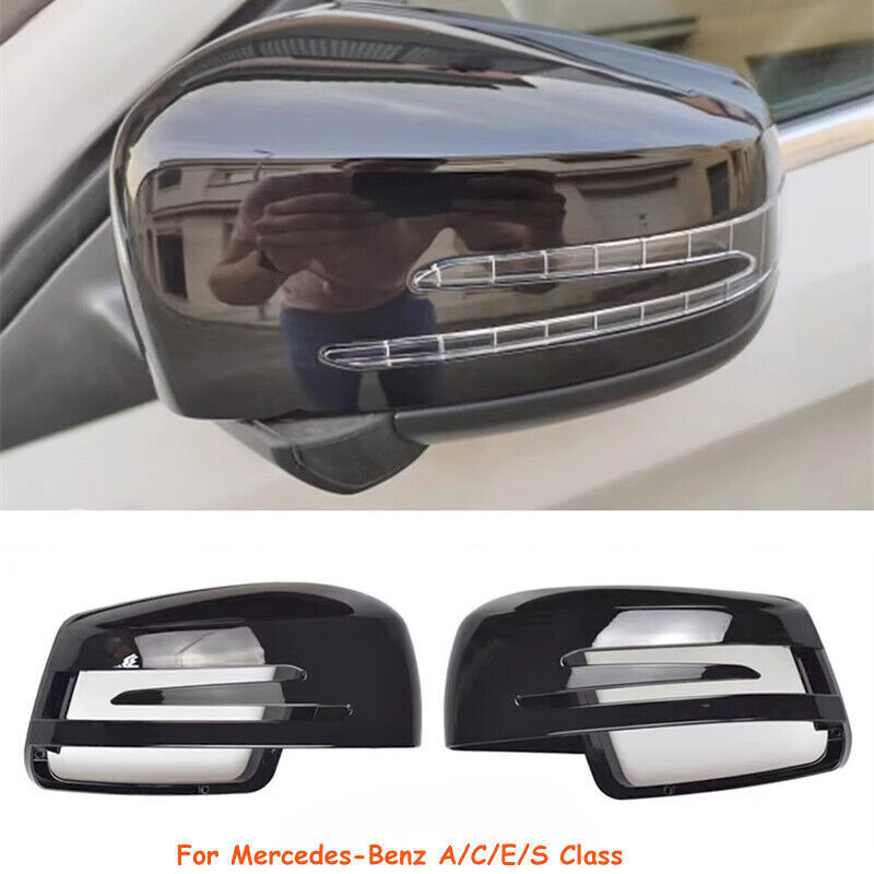 Pair Rearview Mirror Shell Cover Cap Replacement for Mercedes-Benz A/C/E/S Class