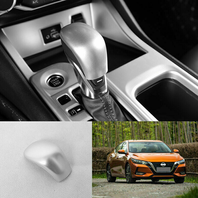 for Nissan Sentra 2020-2022 ABS Matte Silver Gear Shift Shifter Knob Cover Trim