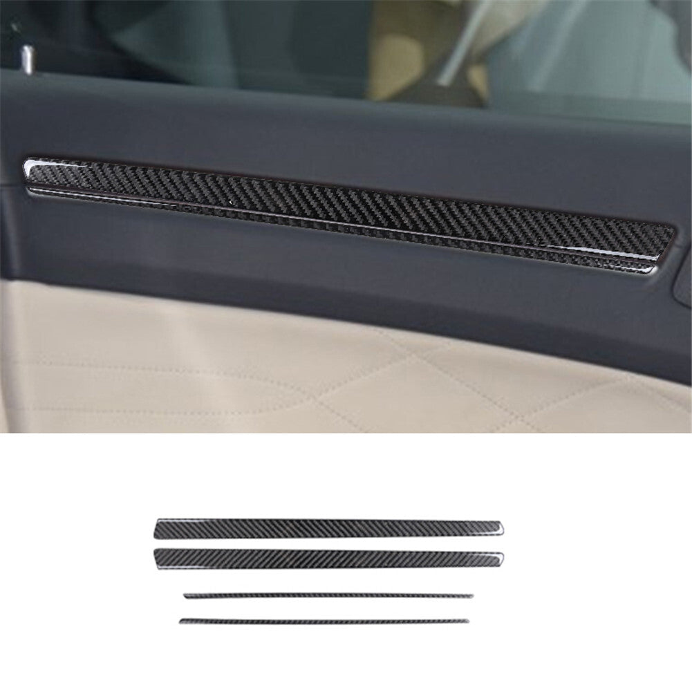 4Pcs Front Door Trim Strip Panel Carbon Fiber Interior for Chrysler 300 2015-017
