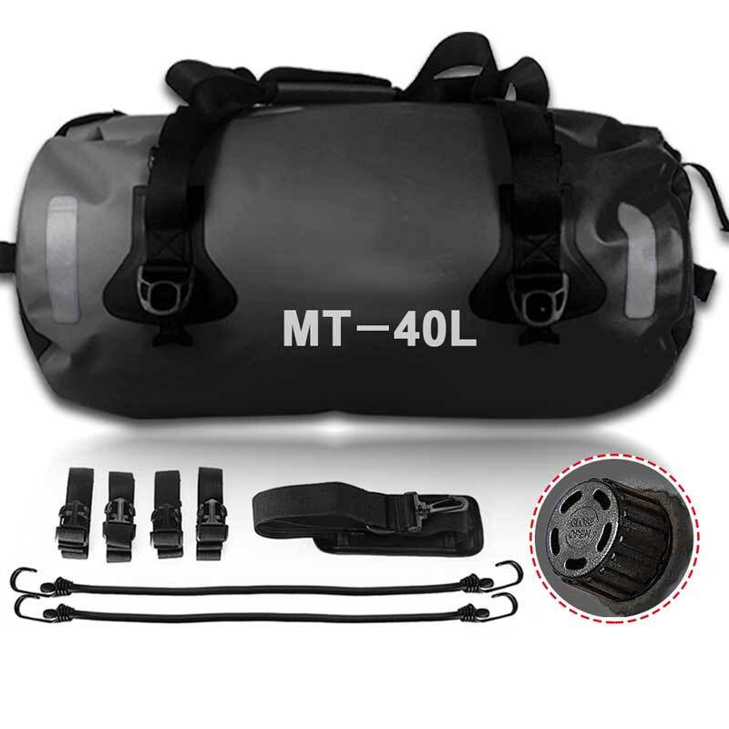 Motorcycle Waterproof Bag Outdoor Travel Rear Rack Luggage Saddlebag Black 40L