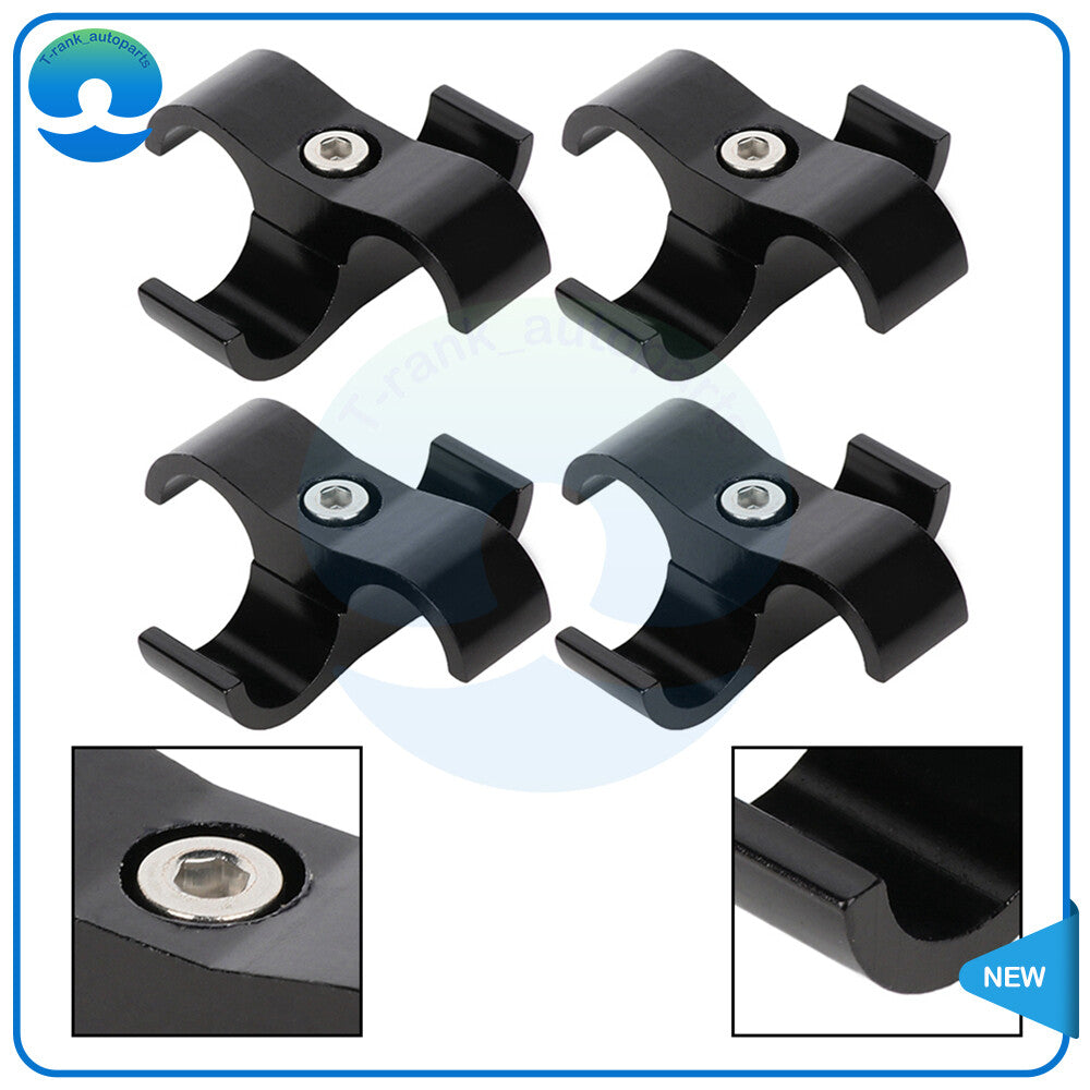 4PCS 6AN Hose Separator Clamp For Oil Fuel Hose Line Black Aluminum Adapter