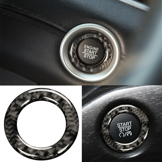 for Jeep Grand Cherokee 2011-2023 Engine Start Stop Button Trim Carbon Fiber x1