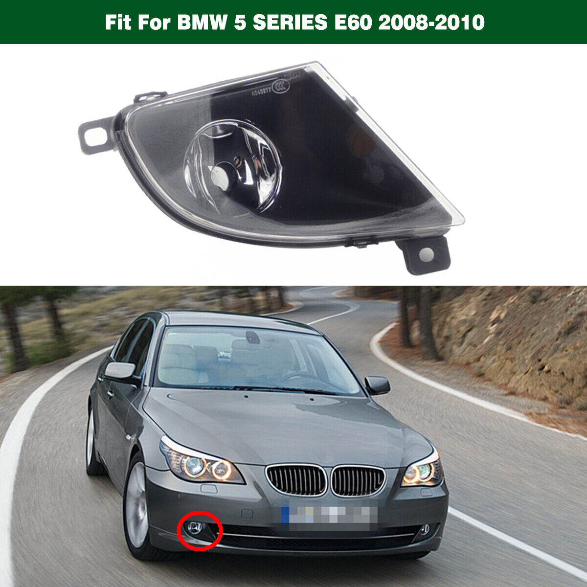 Clear Right Front Bumper Driving Lamp Fog Light for BMW 5SERIES E60 2008-2010