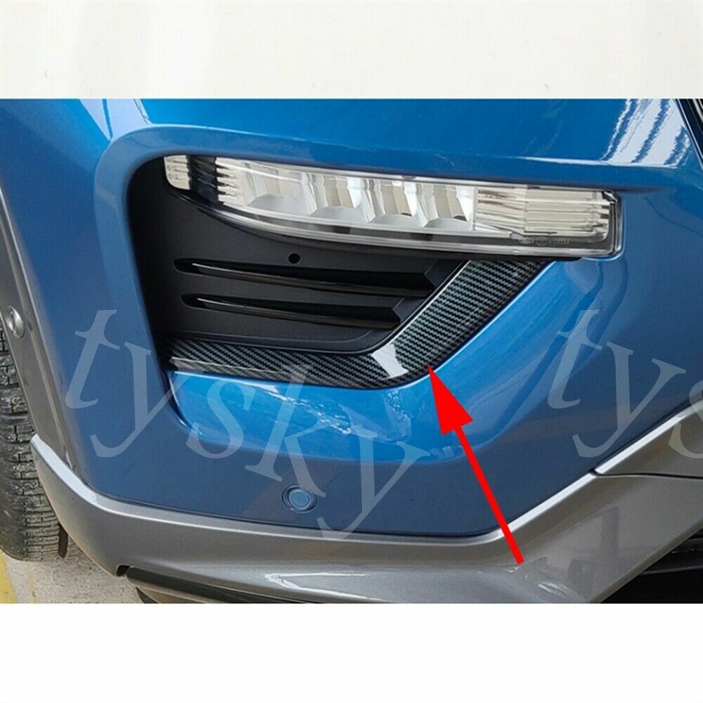 2for Ford Explorer 2020-2022 Carbon Look Fog Light Fog Lamp Moulding Cover Trim
