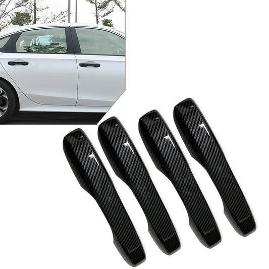 Outer Door Handle Cover Trim Fit for Honda for Civic 11th 2022+ Carbon Fiber 4PCS