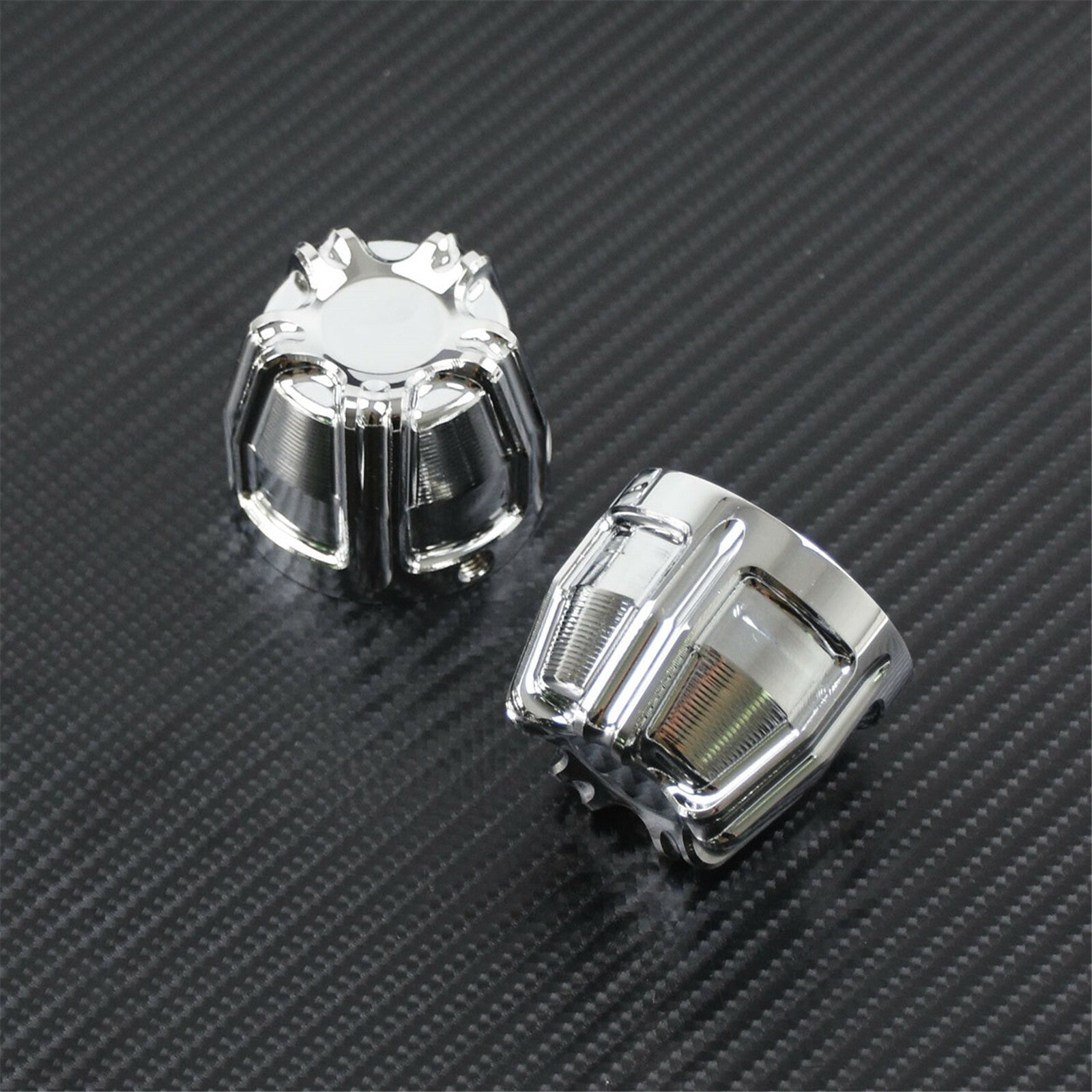 Chrome Front Axle Nut Cover Cap CNC Fit for Harley Softail Fat Boy Dyna Touring