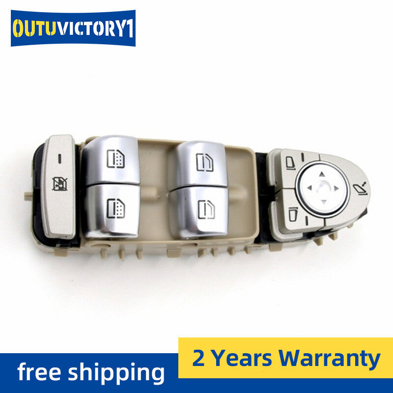 Left power window switch, beige, suitable for Mercedes-Benz W205, C180, C200, X253, GLC200, GLC260, GLC300.