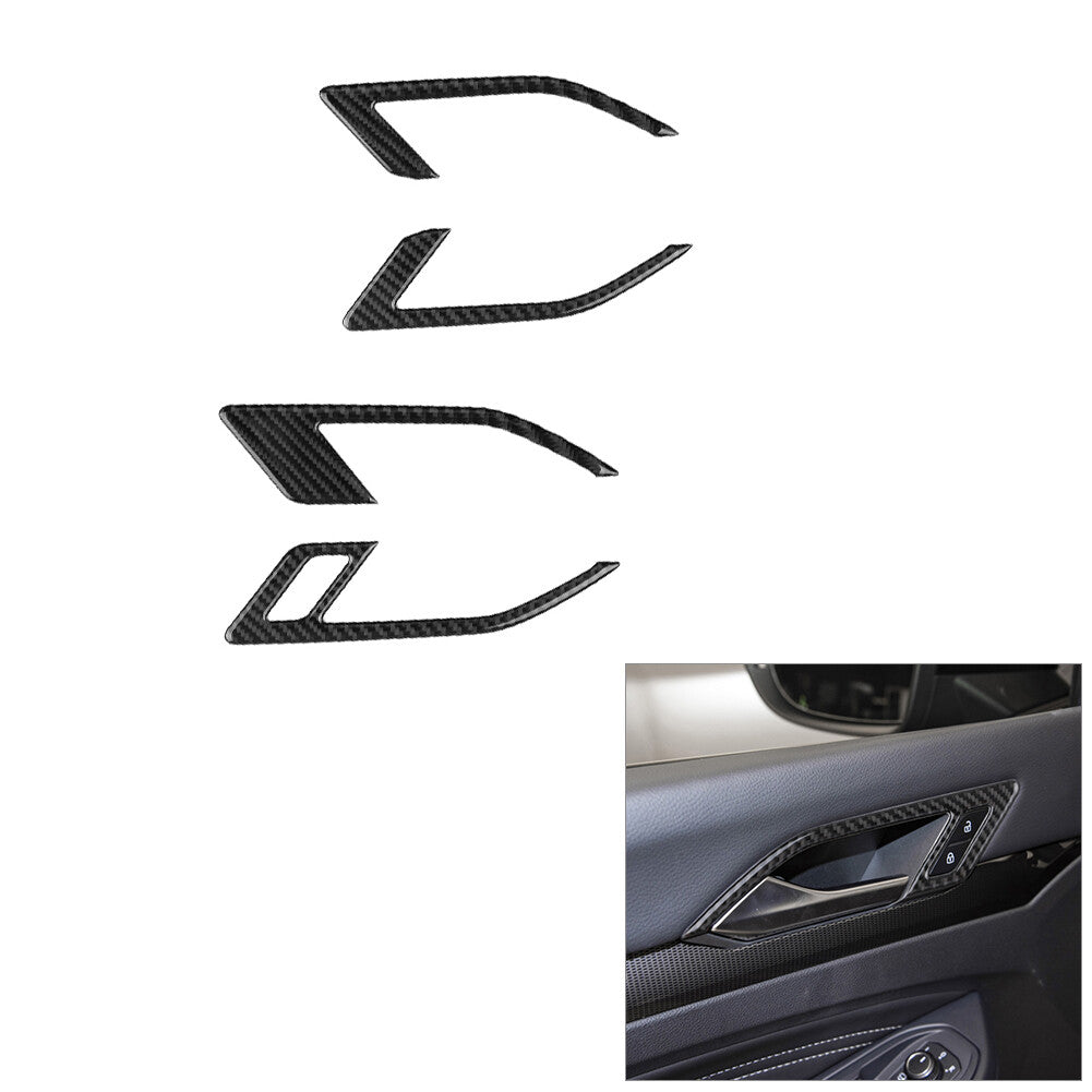 4Pcs Carbon Fiber Inner Door Handle Frame Cover Trim for VW for Golf 8 MK8 GTI 2021