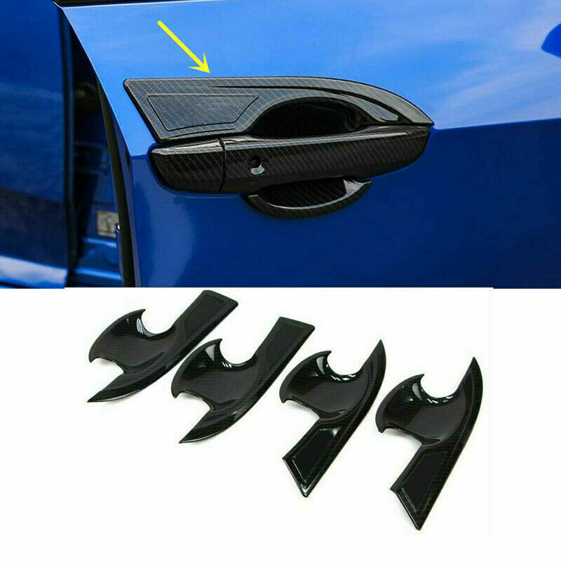 4PCS Carbon Fiber Exterior Door Handle Bowl Cover Trim for Honda for Civic 19-2021