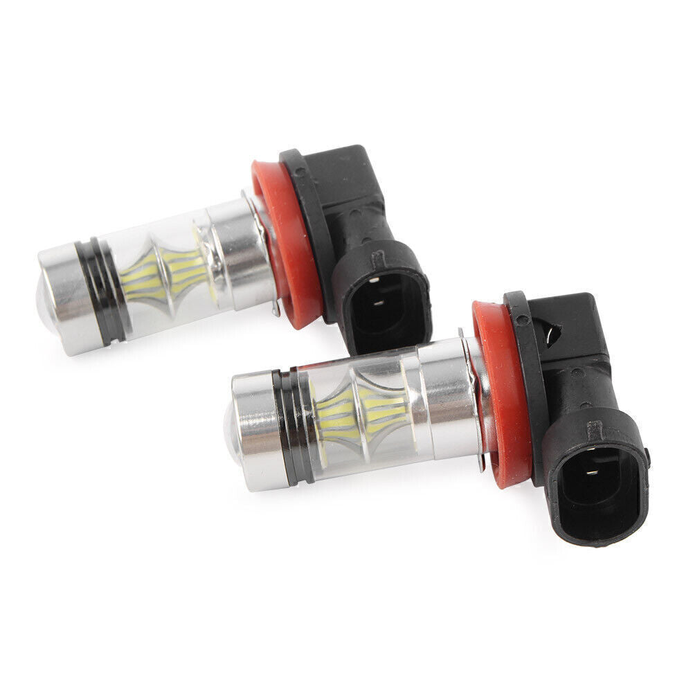 2X H8 H11 6000K 100W 3030 SMD High Power White LED Fog Driving Light Bulb