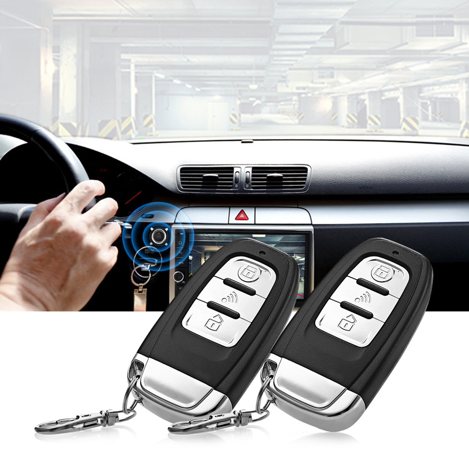 Universal Car Alarm Remote Start Keyless Push Start System For 12V Car