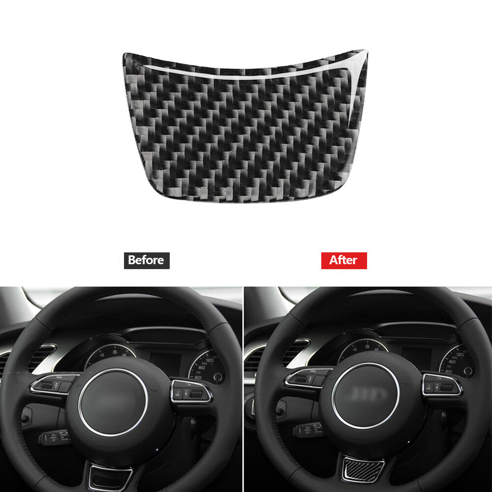 Carbon fiber steering wheel button trim for Audi A6 A7 2012-2018