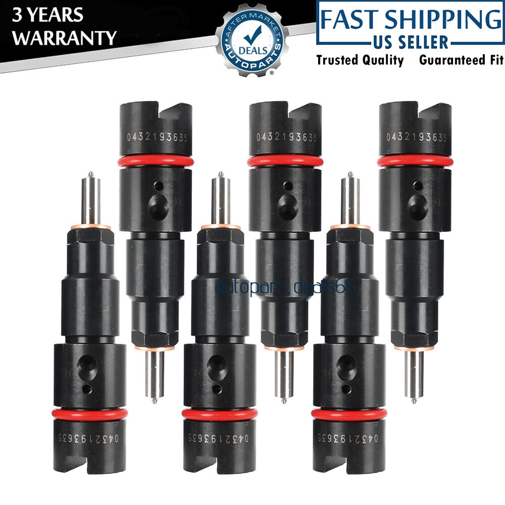 Set of 6 0432193635 RV275 Injectors for Dodge 5.9L 40-50 HP 98.5-2002