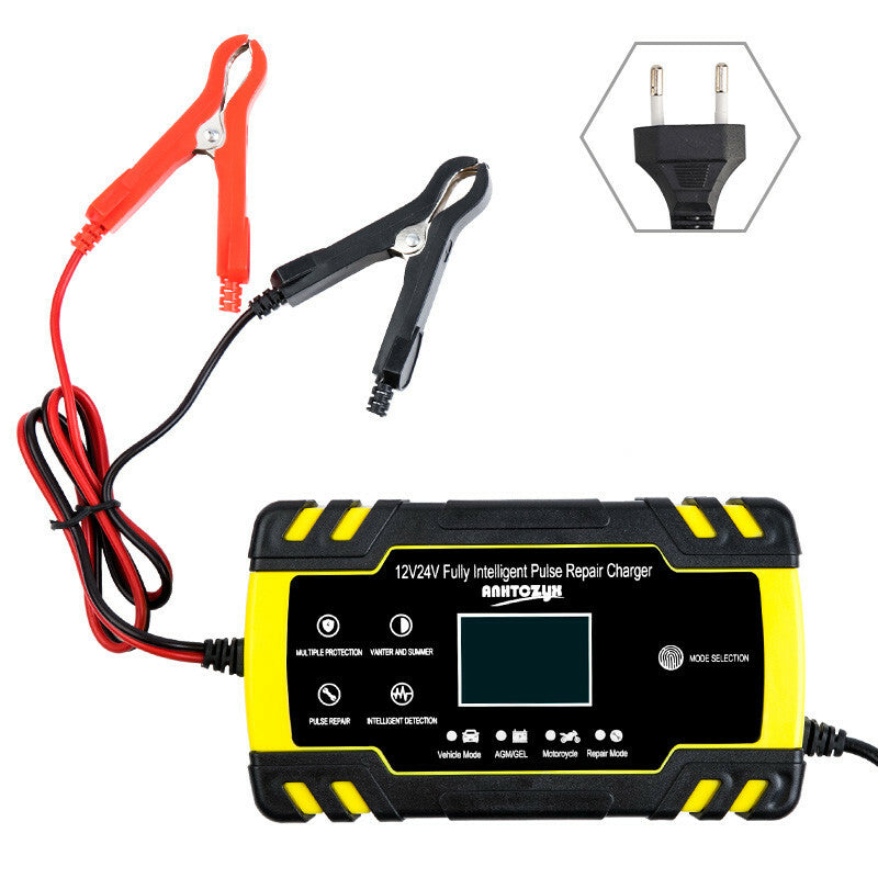 12V Motorcycle LCD Display Fully-Automatic for Smart Battery Charger Maintainer Tool