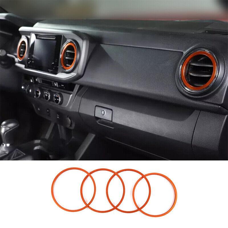 Fit for Toyota Tacoma 16-22 Orange Aluminum Central Console Air Outlet Vent Trim