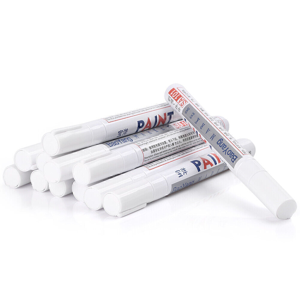12-Piece Waterproof Permanent Paint Marker Pedal Pen Suitable for Car Tire Rubber
