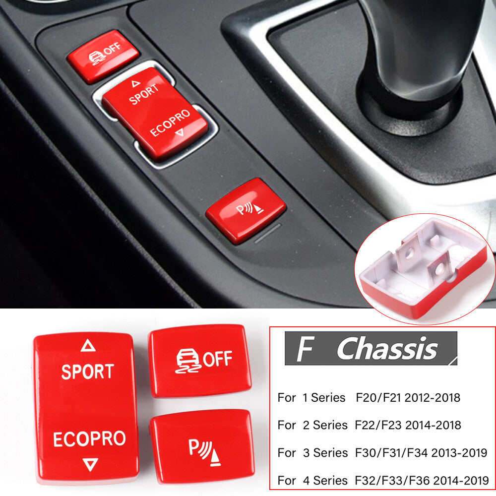 Red Replace Gear Shift Button Cover for BMW 1 2 3 4 Series F20 F22 F30 F32 13-19