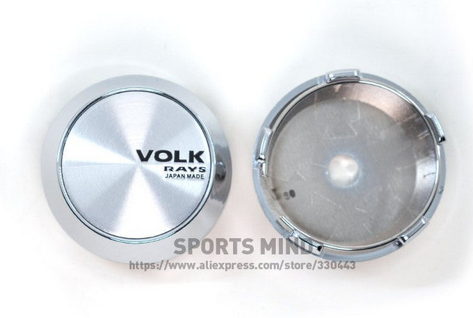 4x60mm Volk Rays Chrome Decal Wheel Center Cover Badge Edge Cover Hub Cover TE37