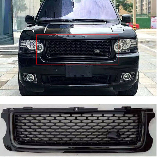 Front Bumper Grille Upper Grill for Land Rover for Range Rover L322 2010-2012 Black