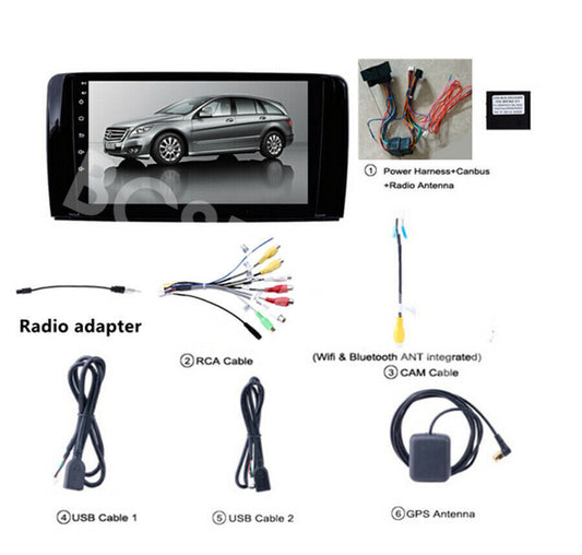 Car Stereo Radio BT GPS For Carplay Fit for Mercedes for Benz R-Class W251 2005-2017